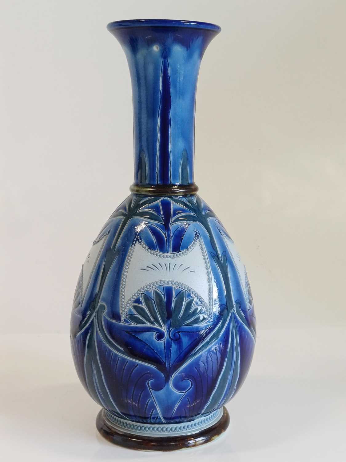 Frank A Butler (active 1872-1911): A Doulton Lambeth Stoneware Vase, incised decoration, in tones of - Image 4 of 16