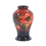 Walter Moorcroft (1917-2002): A Flambé Anemone Pattern Vase, impressed MOORCROFT MADE IN ENGLAND,