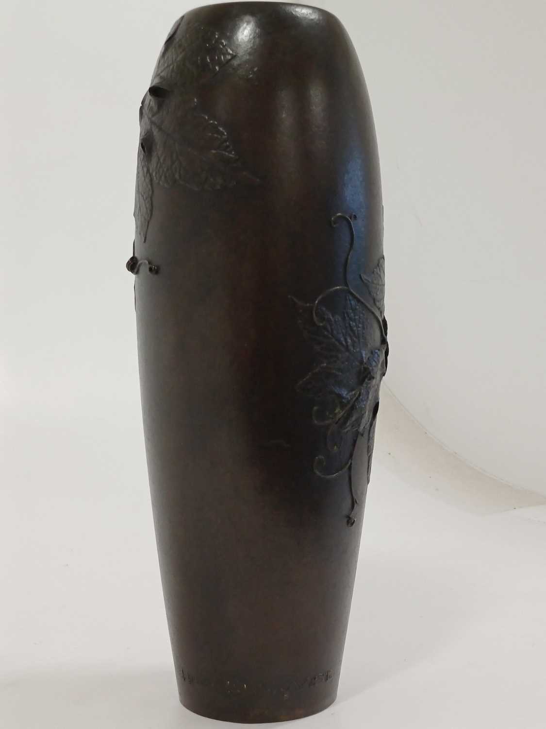 Hugo Elmqvist (Swedish, 1862-1930): An Art Nouveau Patinated Bronze Vase, cast with a protruding - Image 18 of 24