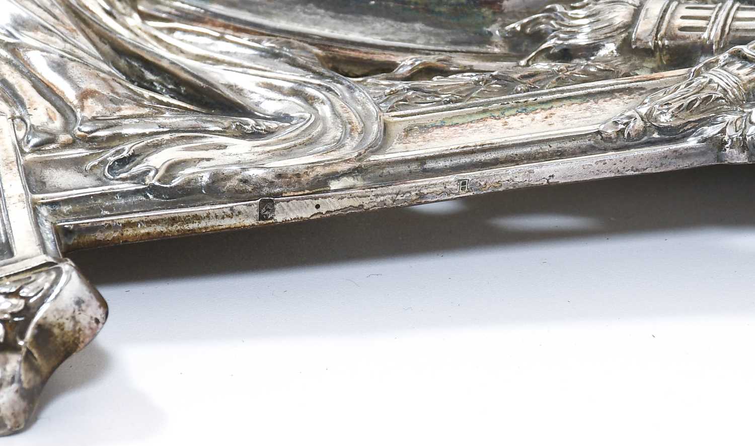 A Jugendstil WMF (Wurttembergische Metallwarenfabrik) Silver Plated Toilet Mirror, the bevelled - Image 4 of 4