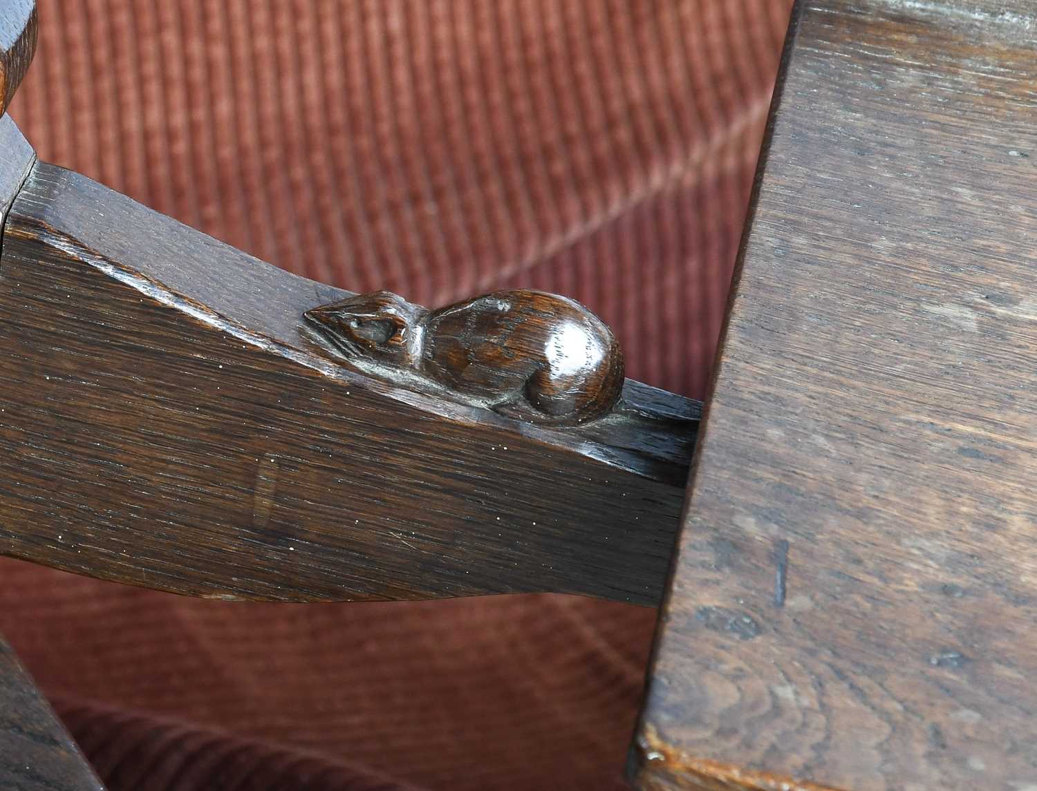 Robert Mouseman Thompson (1876-1955): An English Oak Reading Chair, circa 1930's, with adjustable - Image 2 of 3