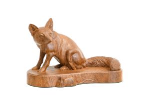 Workshop of Robert Mouseman Thompson (Kilburn): An English Oak Fox, carved by Stan Dodds (1928-2012)