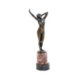Percimer Rudolfi (German, 1884-1932): Awakening, An Art Deco Bronze Figure, modelled as a nude