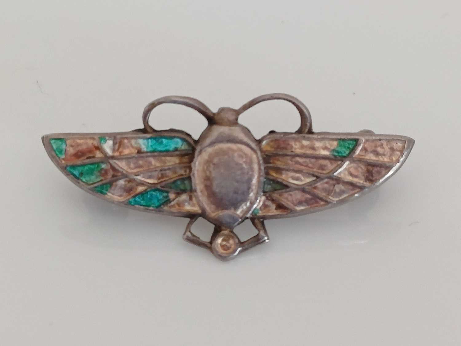 Three Arts and Crafts Silver and Enamel Brooches, by Charles Horner, two butterflies and a Celtic - Image 10 of 13