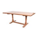 Oakleafman: David Langstaff (Easingwold): An Oak 6ft Refectory Dining Table, adzed five plank top,