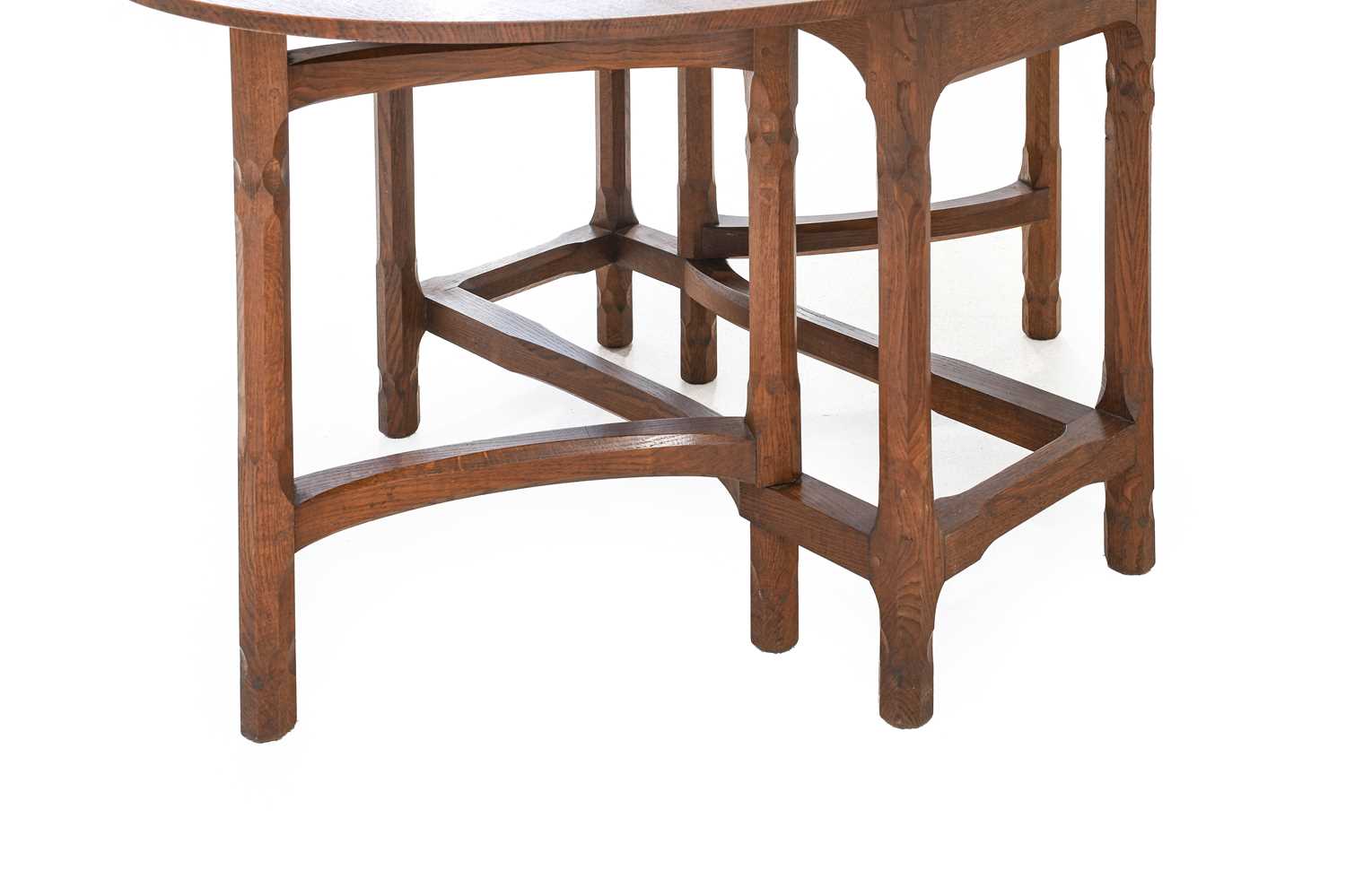 Stanley Webb Davies (1894-1978) of Windermere: An English Oak Gate Legged Dining Table, 1954, the - Image 3 of 3