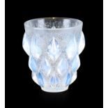 René Lalique (French, 1860-1945): An Opalescent, Clear and Frosted Glass Rampillon Vase, moulded