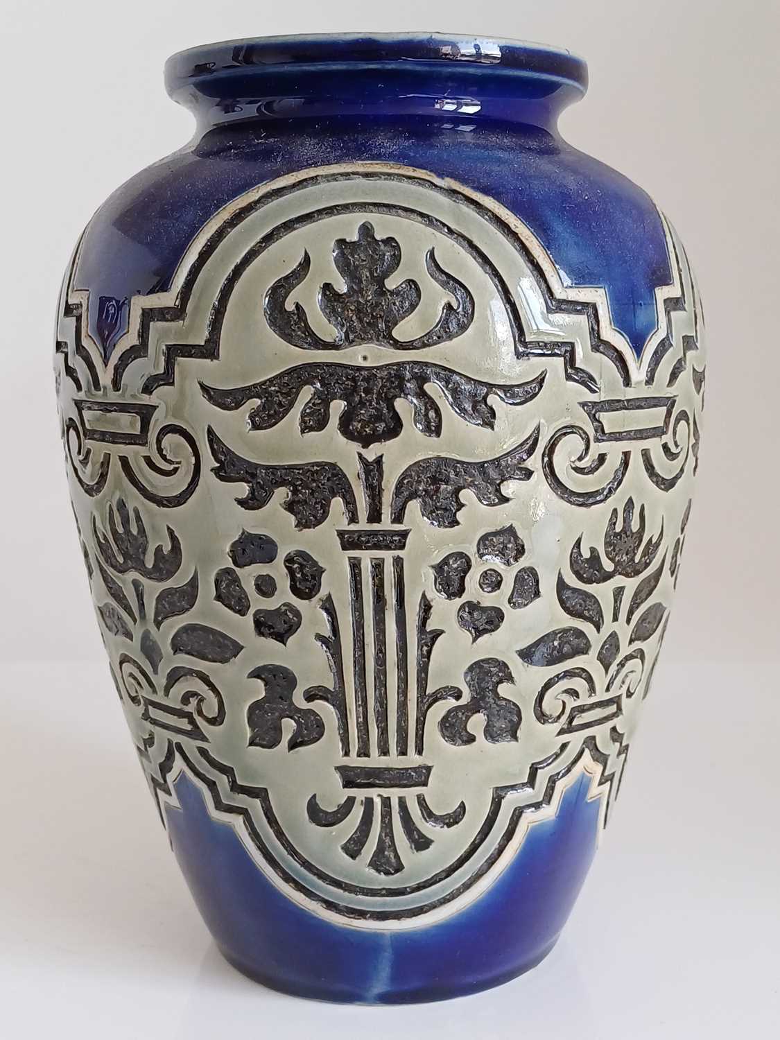 A Royal Doulton Art Union of London Stoneware Jug, by Mark V Marshall, with a shaped rim, - Image 10 of 33