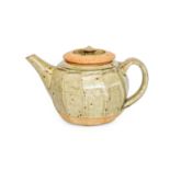 Richard Batterham (1936-2021): A Stoneware Teapot and Cover, green ash glaze, unmarked, 14cm high