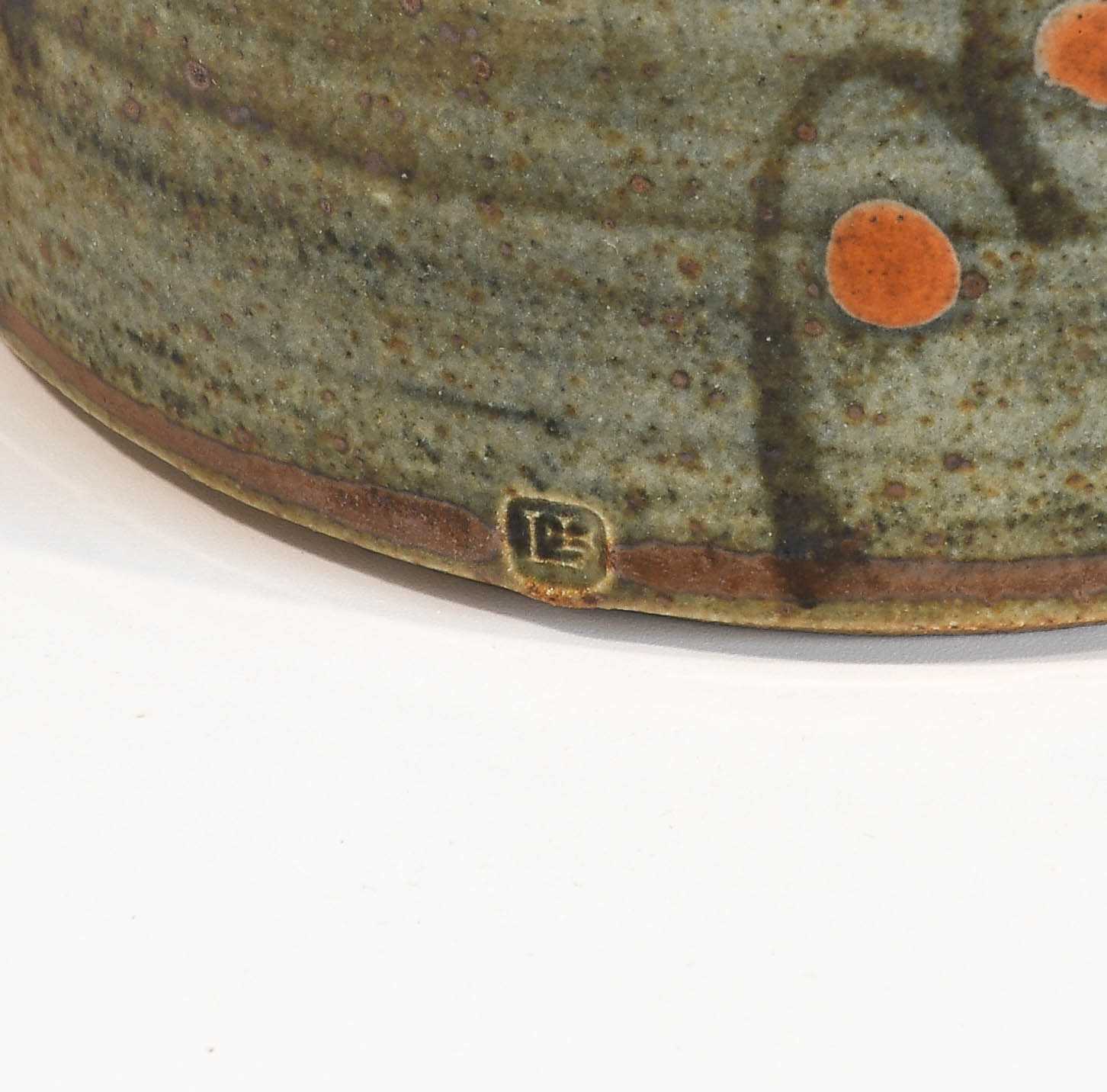 Lowerdown Pottery: A Stoneware Teapot and Cover, iron decoration on an oatmeal ground, with cane - Image 2 of 2