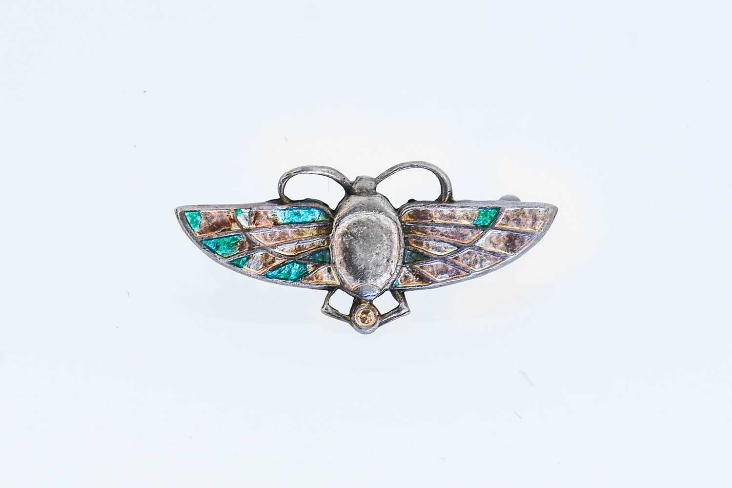 Three Arts and Crafts Silver and Enamel Brooches, by Charles Horner, two butterflies and a Celtic - Image 11 of 13