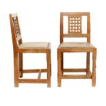 Rabbitman: Peter Heap (1945-2022) (Wetwang): A Pair of English Oak Lattice Back Dining Chairs,