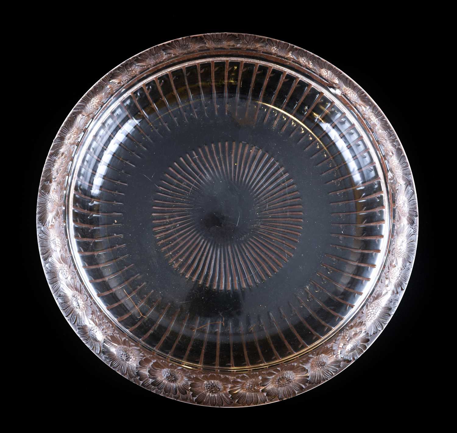 René Lalique (French, 1860-1945): An Opalescent and Clear Glass Fleurons Bowl, the underside moulded - Bild 5 aus 8