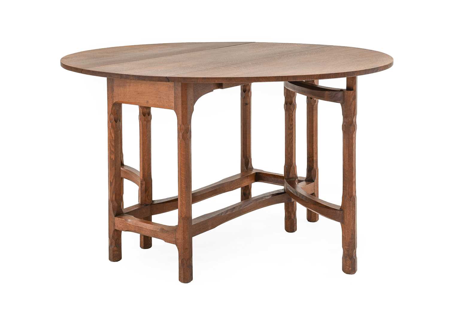 Stanley Webb Davies (1894-1978) of Windermere: An English Oak Gate Legged Dining Table, 1954, the - Image 2 of 3