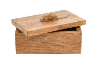 Workshop of Robert Mouseman Thompson (Kilburn): An English Oak Trinket Box and Cover, of rectangular