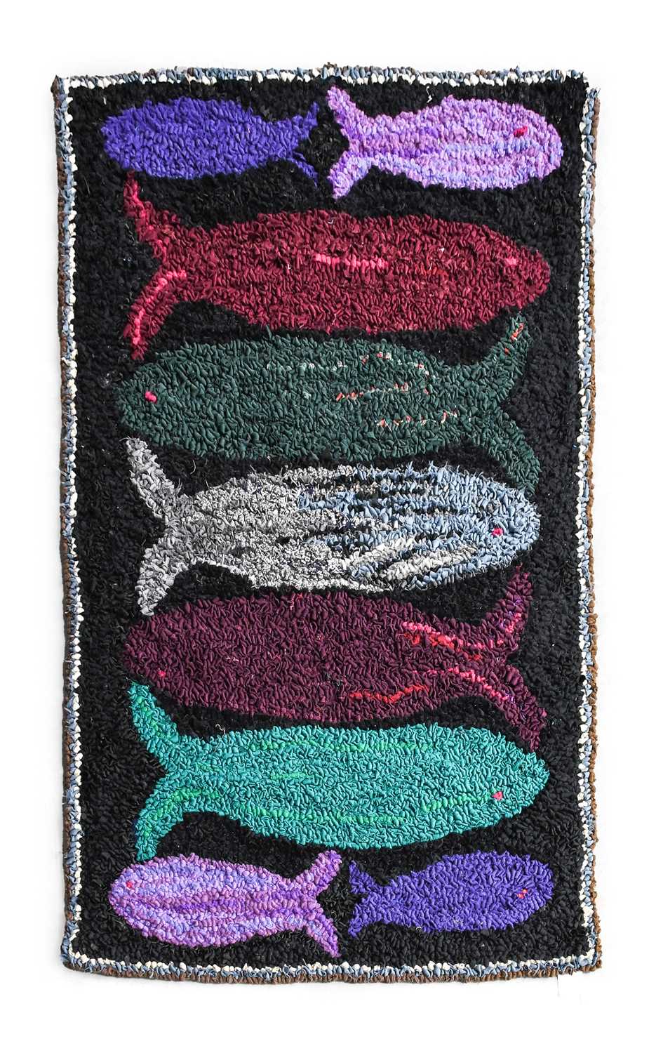 Mollie Turner (1918-2010) (Scruton, North Yorkshire): A Rag Rug, c.1990s, fish pattern, multi - Image 4 of 4