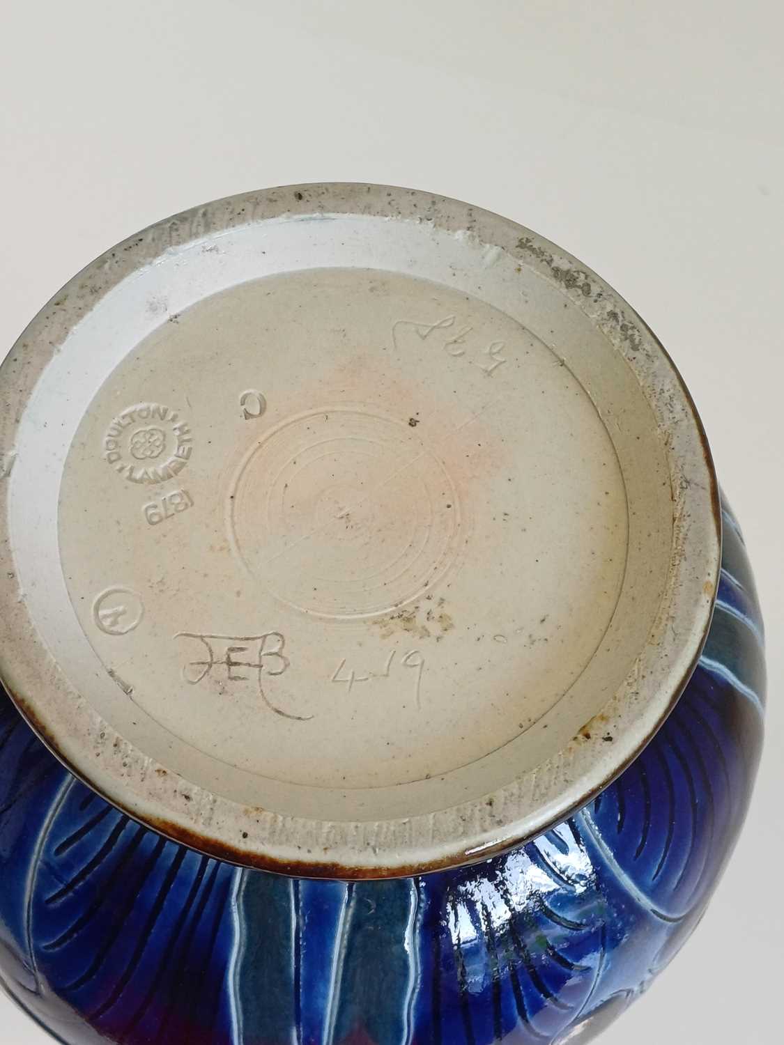 Frank A Butler (active 1872-1911): A Doulton Lambeth Stoneware Vase, incised decoration, in tones of - Image 12 of 16