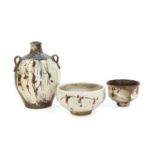 Jim Malone (b.1946): A Stoneware Vase, hakeme slip with iron decoration, impressed JM and