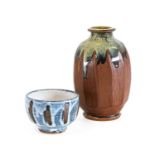 Mike Dodd (b. 1943): A Stoneware Vase, covered in a nuka and kaki glaze, impressed MJD seal mark,