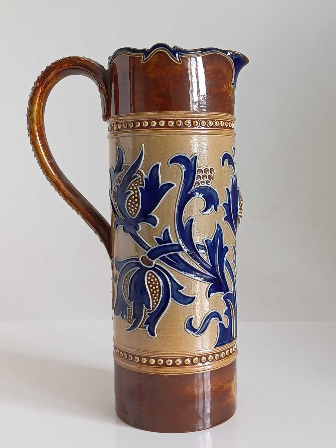 A Royal Doulton Art Union of London Stoneware Jug, by Mark V Marshall, with a shaped rim, - Image 2 of 33