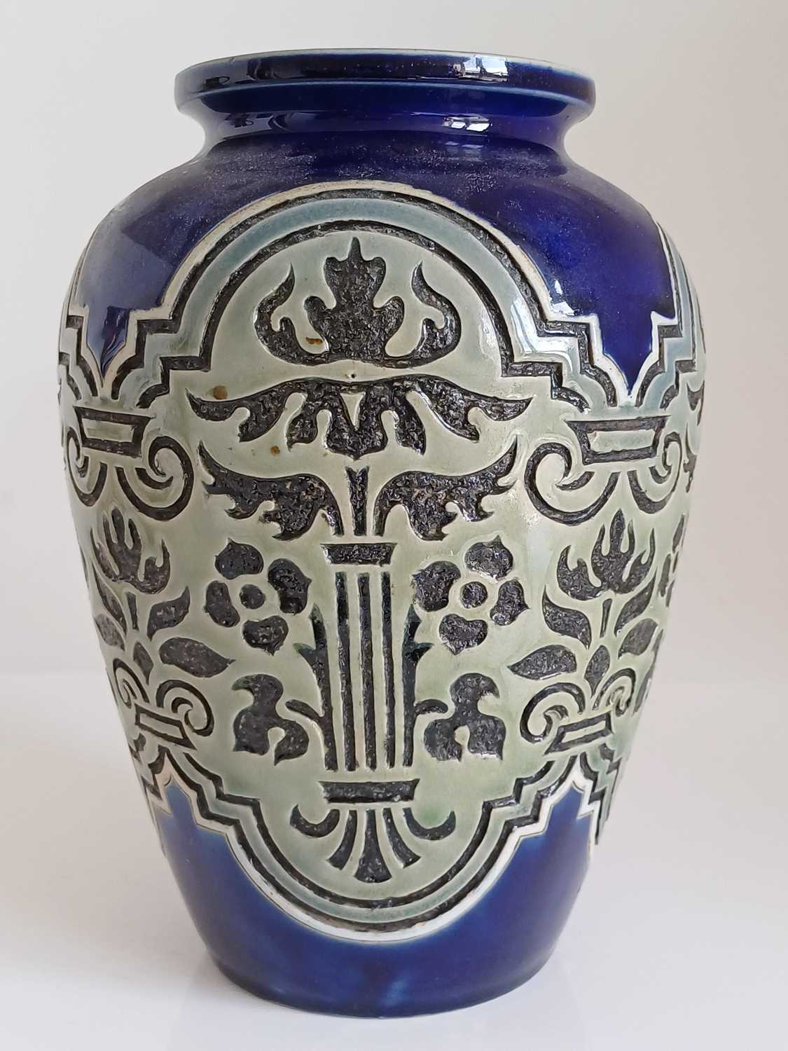 A Royal Doulton Art Union of London Stoneware Jug, by Mark V Marshall, with a shaped rim, - Image 11 of 33