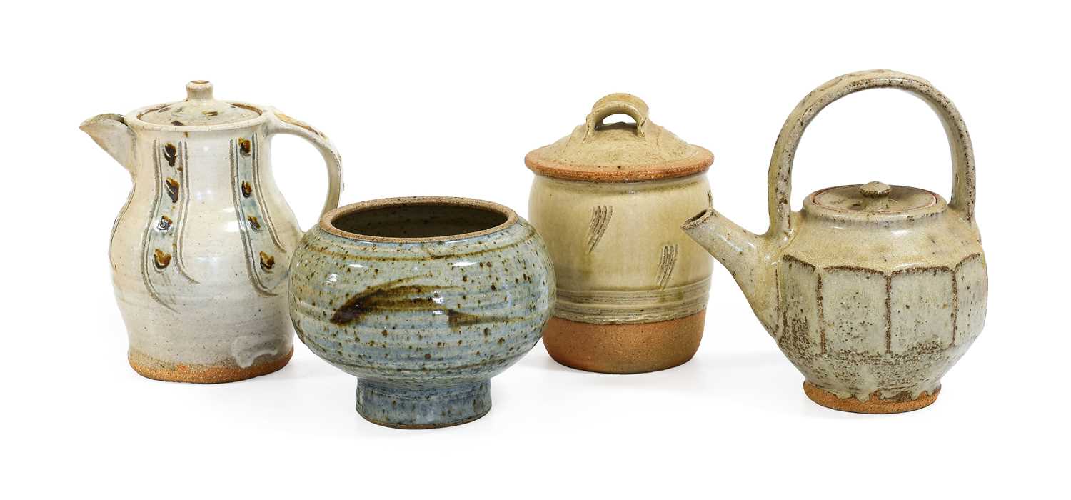 Jim Malone (b.1946): A Stoneware Teapot and Cover, ash glaze, impressed JM and Ainstable Pottery