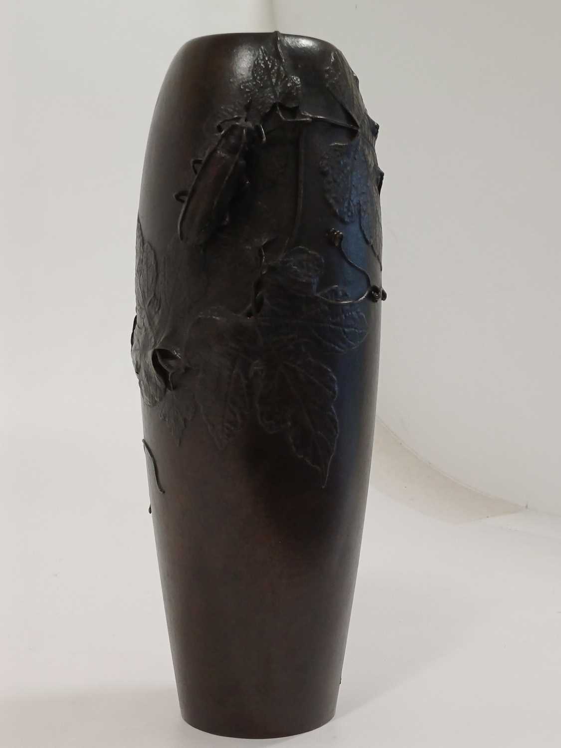 Hugo Elmqvist (Swedish, 1862-1930): An Art Nouveau Patinated Bronze Vase, cast with a protruding - Image 15 of 24