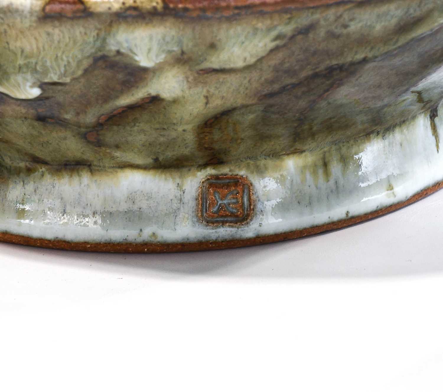 Edward Hughes (1953-2006): A Stoneware Teapot and Cover, nuka ash glaze, impressed HE seal mark, - Image 3 of 3