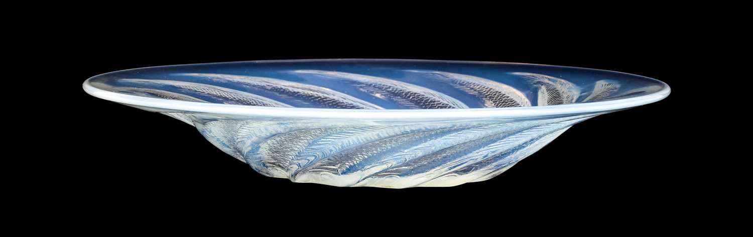René Lalique (French, 1860-1945): An Opalescent and Clear Glass Poissons Dish, the underside moulded - Image 2 of 6