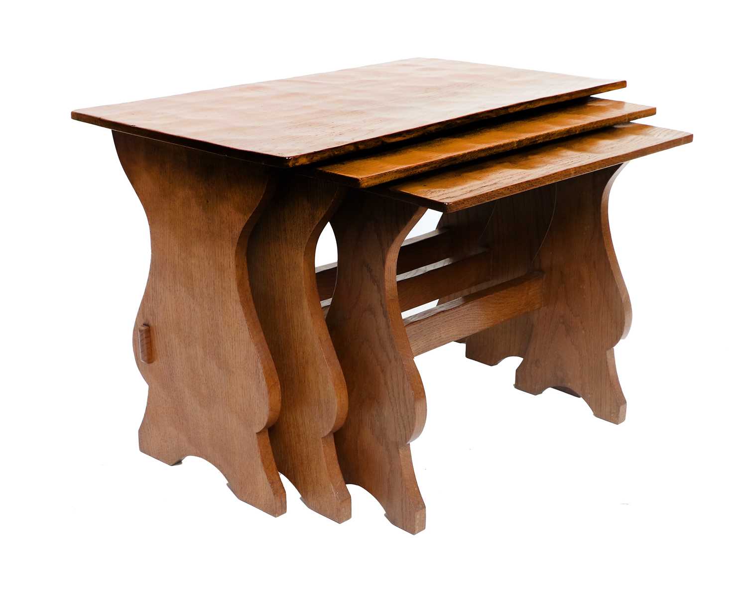 Gnomeman: Thomas Whittaker (1912-1991) (Littlebeck): An Oak Nest of Three Tables, the adzed nailed