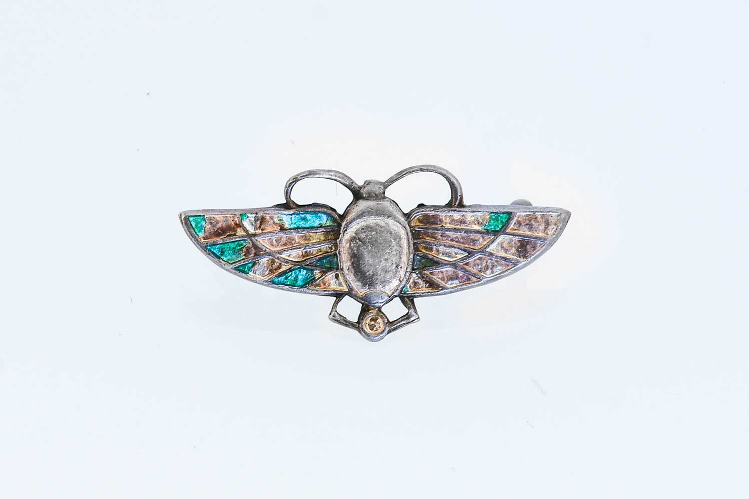 Three Arts and Crafts Silver and Enamel Brooches, by Charles Horner, two butterflies and a Celtic - Image 3 of 5