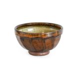 Richard Batterham (1936-2021): A Stoneware Bowl, cut sided, green ash glaze interior, unmarked, 22cm