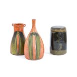 John Jelfs (b.1946): A Stoneware Vase, covered in tin glaze with cobalt decoration, impressed JJ and