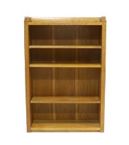 Workshop of Robert Mouseman Thompson (Kilburn): An English Oak 4ft Open Bookcase, solid ends and