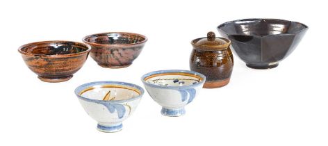 Paul Michael Green (b.1949): Two Stoneware Bowls, tenmoku glaze, impressed PG seal mark, 16cm