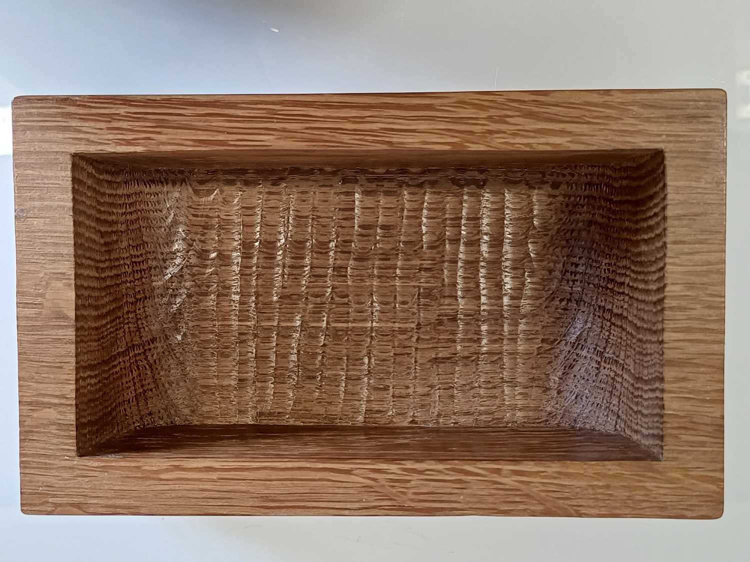 Workshop of Robert Mouseman Thompson (Kilburn): An English Oak Trinket Box and Cover, of rectangular - Image 5 of 8