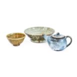 Edward Hughes (1953-2006): A Stoneware Teapot and Cover, nuka ash glaze, impressed HE seal mark,
