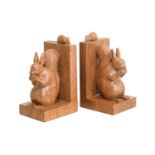 Workshop of Robert Mouseman Thompson (Kilburn): A Pair of Carved English Oak Red Squirrel