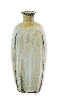 Mike Dodd (b. 1943): A Tall Stoneware Bottle Vase, in a nuka glaze, incised decoration, 36cm high