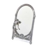 A Jugendstil WMF (Wurttembergische Metallwarenfabrik) Silver Plated Toilet Mirror, the bevelled