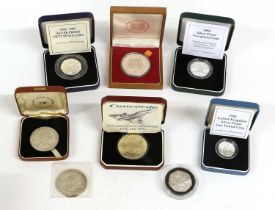 8x Silver Proof Coins and Medals, comprising; UK, silver proof £1 1994, encapsulated and boxed