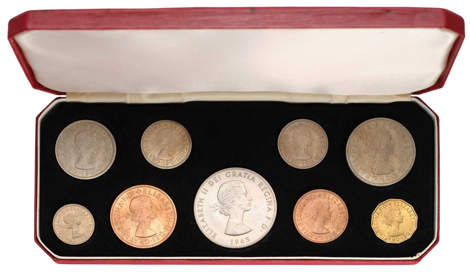 Elizabeth II, 1953 'Coronation' Proof Set; 10 coin set, crown to farthing with both English and - Image 4 of 6