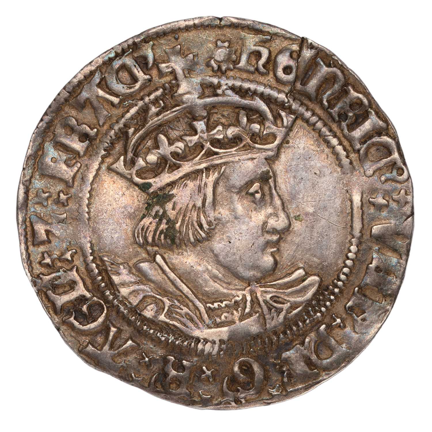 Henry VIII, Groat, Second Coinage (1526-44), 2.74g, mm. rose, Laker bust B, saltires in cross