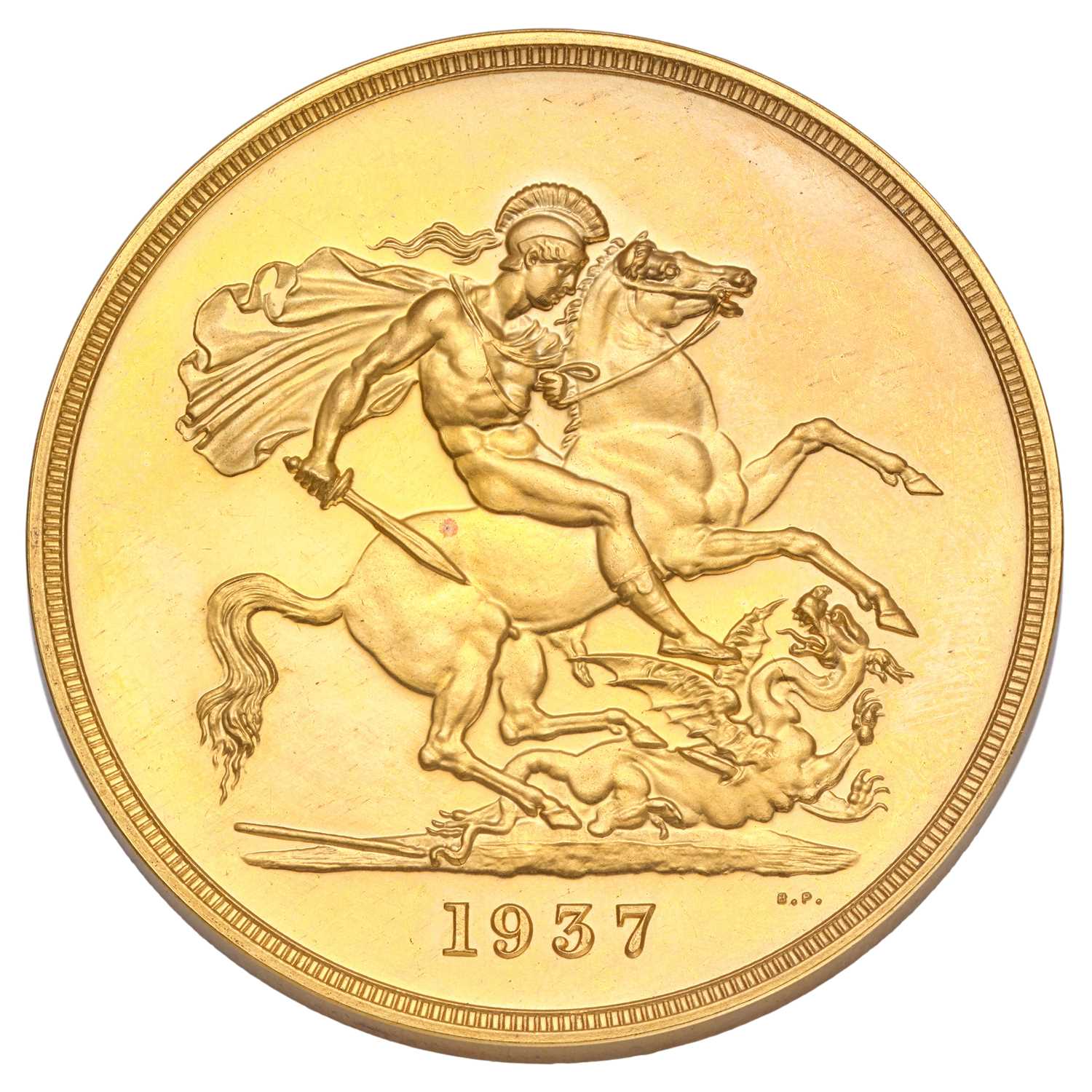George VI, 'Coronation' Gold Proof Set 1937, 4 coins comprising: five pounds, two pounds, - Bild 5 aus 15