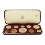 Elizabeth II, 'Coronation' Proof Set 1953, 10 coins from crown to farthing (including English and