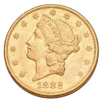 USA, 'Double Eagle' $20 1882S, San Fransico Mint, (.900 gold, 34mm, 33.39g), obv. liberty facing