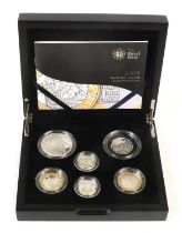 Royal Mint, UK Silver Piedfort Set 2011, 6 silver proof piedfort coin set comprising; Prince