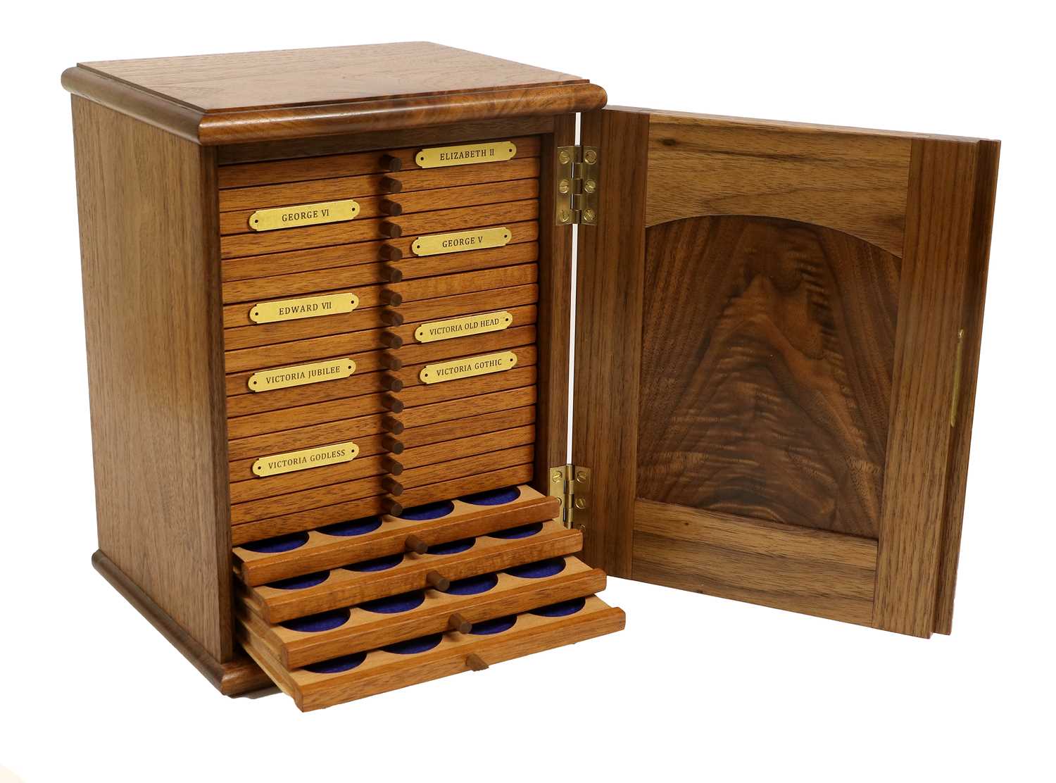 2x Coin Collectors Cabinets, one suitable for halfcrown size and lower the other shilling size and - Image 3 of 3