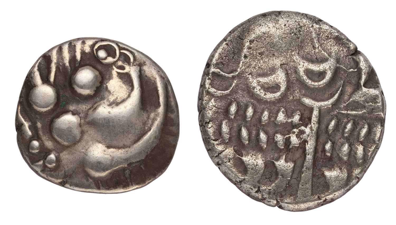Celtic Silver Stater, Durotriges, spread tail, c.58-45BC, 4.07g, obv. Durotrigan wreath pattern,