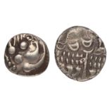 Celtic Silver Stater, Durotriges, spread tail, c.58-45BC, 4.07g, obv. Durotrigan wreath pattern,